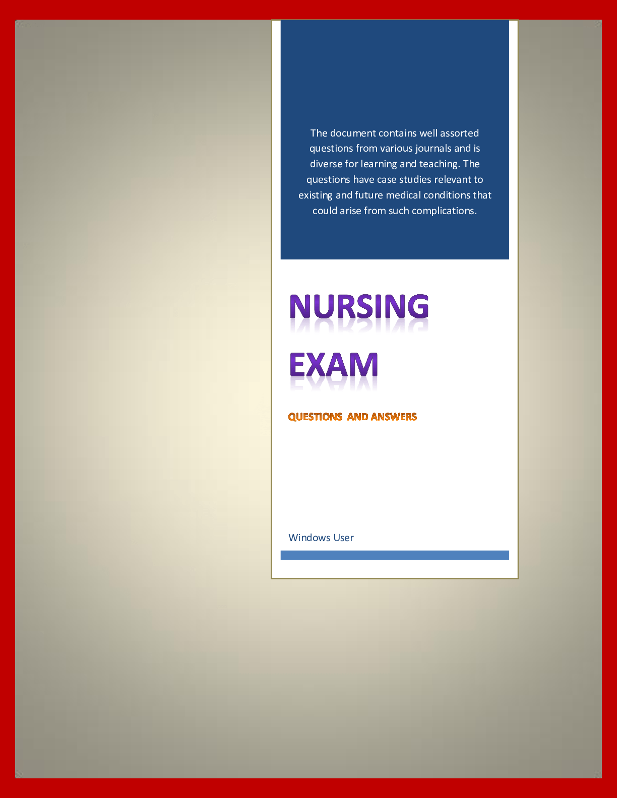 NURSING EXAM QUESTIONS 20212022 Browsegrades